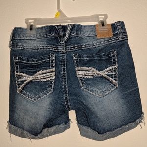 Faded jean shorts